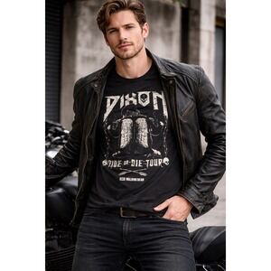 The Walking Dead Daryl Dixon Ride or Die Tour Graphic Tee Black Mens 2XL AMC